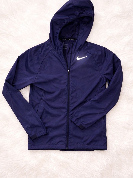 Nike Jackets & Blazers - Nike Running Navy Blue Windbreaker Jacket Womens Small Hooded Lightweight Zip Up
